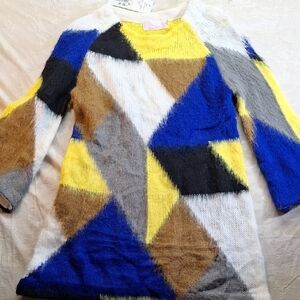 Colorful Geometric Sweater Dress